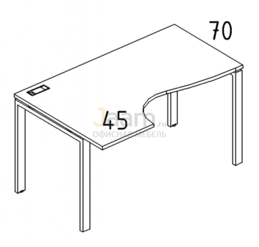 Мебель для персонала Стол эргономичный левый "Классика" на металлокаркасе UNO Б1 043 БП