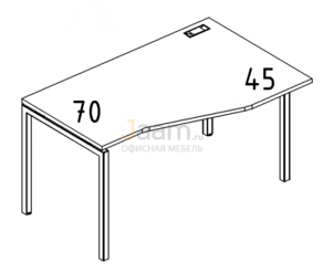 Мебель для персонала Стол эргономичный правый "Техно" на металлокаркасе DUE Б2 062 БП