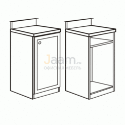 Мебель для гостиниц Офисная тумба с воротником под холодильник правая R6212V