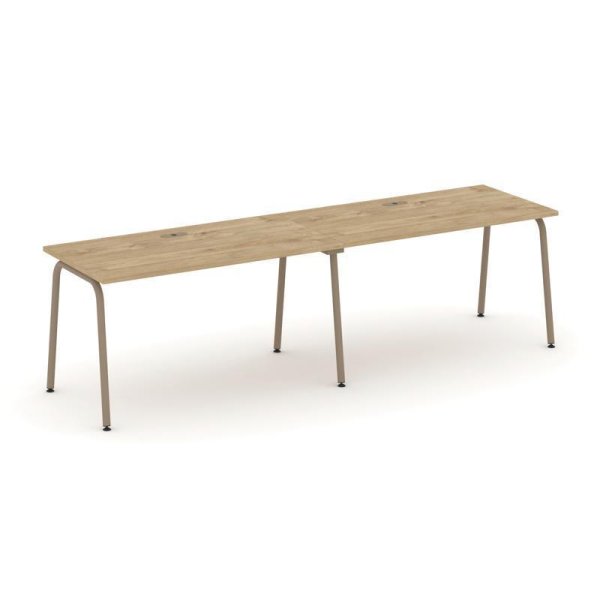 Рабочая станция 2 места ES.RS-2.3-LK (2760х730х750) (Тиквуд Светлый/Металл Латте)