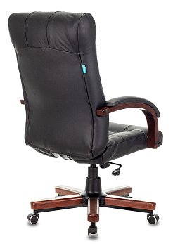 Кресло руководителя KB-10WALNUT черный кожа крестов. металл/дерево