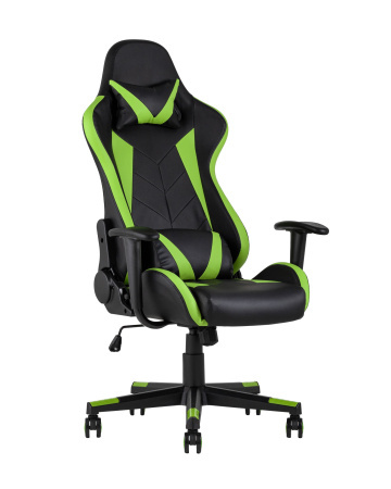 Кресло игровое TopChairs Gallardo зеленое (Геймерское кресло Gallardo зеленый)