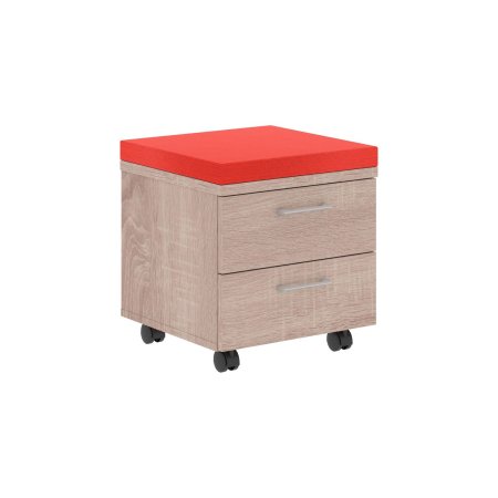 Тумба мобильная подушка красная Xten XMC-2D 465x450x504 (Дуб Сонома)