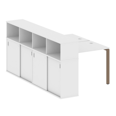 Рабочая станция с опорным шкафом-купе Metal System Style БП.РС-СШК-4.1 1410x2332x1098