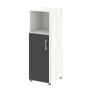 Шкаф для документов узкий со стеклом черным LT.SU-2.2 R (L) black