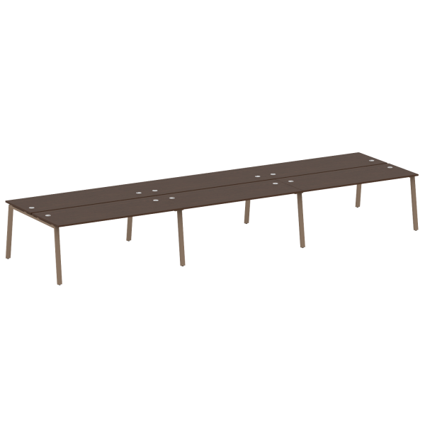 Рабочая станция на 6 рабочих места на А-образном м/к Metal System Style БА.СМ-6.5 5400x1475x750 (Венге Цаво/Мокко металл)