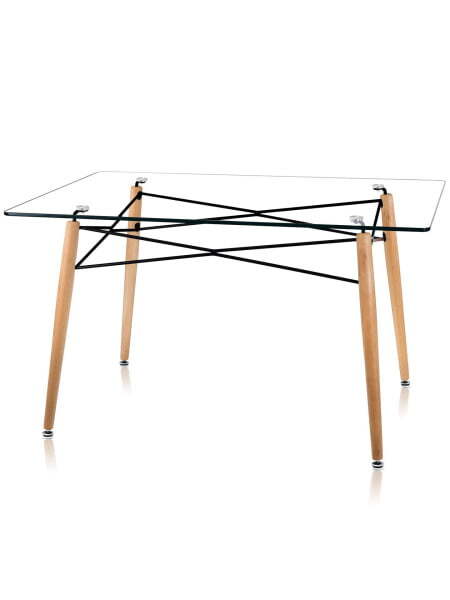 Стол DSW 130*80, прозрачный (Стол обеденный DSW прозрачный)
