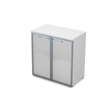 Шкаф низкий со стеклом Gloss line 9НШ.023.3 800x450x845 (Белый премиум)