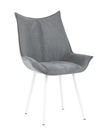 Стул Осло велюр серый белые ножки (Стул Осло серый)