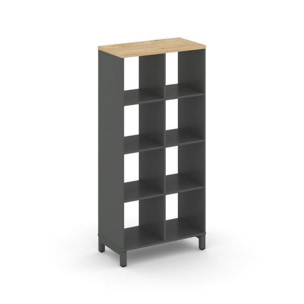 Каркас стеллажа 4 яруса SN.KS-420 (754х400х1615) (Антрацит/Тиквуд Светлый/Металл Антрацит)