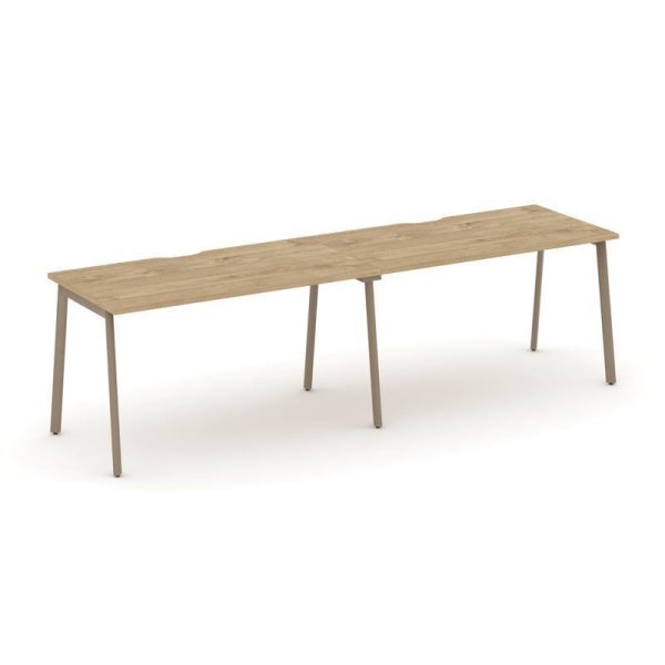 Рабочая станция 2 места ES.RS-2.3-VP (2760х730х750) (Тиквуд Светлый/Металл Латте)