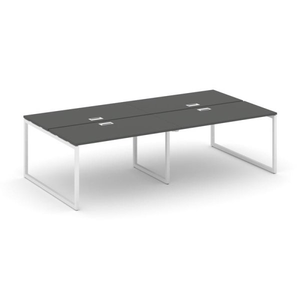 Рабочая станция 2-х сторонняя SN-4O.DRS-044 (3160х1432х750) (Антрацит/Металл Белый)