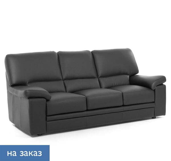 ELLA ДИВАН 3 МЕСТ.ИСК.КОЖА (ЧЕРНЫЙ)