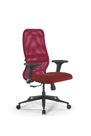 Кресло для руководителя Метта SynchroSit 8 B2-8D - X1+UMF(X1) /Uh00/Wh00/D02P(M20.B11.G19.W02) (Красный)