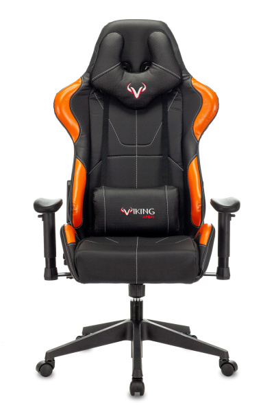 Кресло игровое Zombie VIKING 5 AERO черный/оранжевый эко.кожа с подголов. крестов. пластик