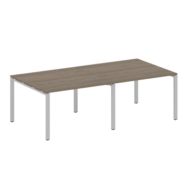 Переговорный стол 2 столешницы Metal System Style БП.ПРГ-2.2 2400x1235x750 (Вяз/Серый металл)