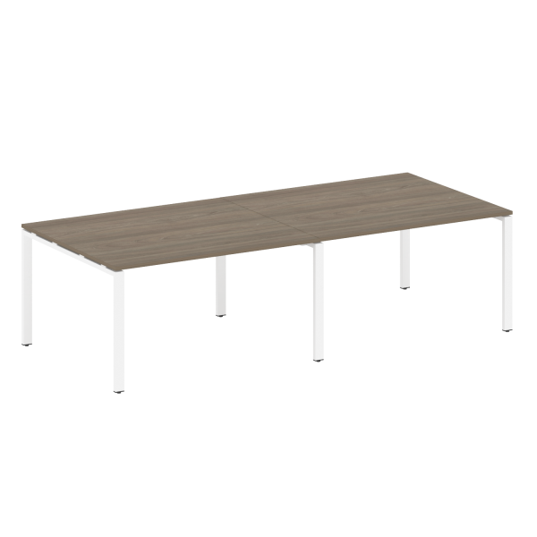 Переговорный стол 2 столешницы Metal System Style БП.ПРГ-2.3 2800x1235x750 (Вяз/Белый металл)
