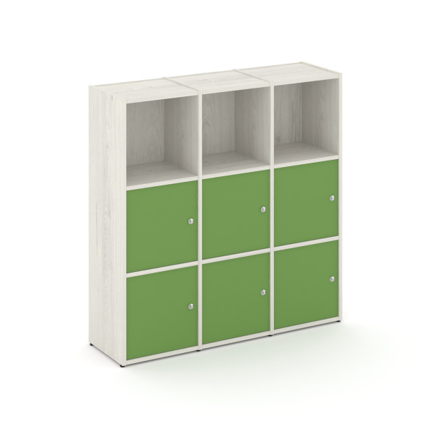 Стеллаж Locker Plus LK.K-003 1188x350x1203 (Дуб Наварра | Зеленый)